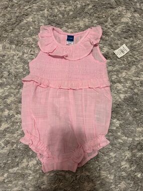 Old Navy Light Pink Ruffle Baby Romper